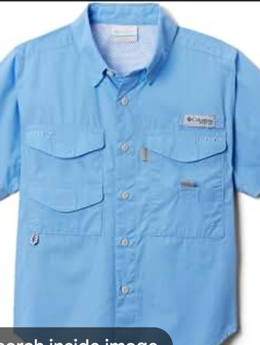 Columbia Light Blue Boys Short Sleeve Button Down Shirt